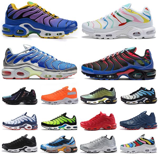 

fashion hyper crimson parachute tn plus se mens running shoes triple black white throwback future psychic blue trainers sneakers us 5-12