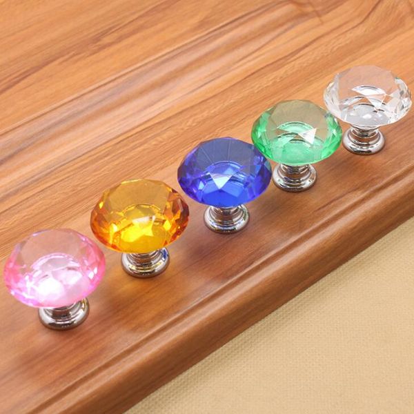 Fashion Hot Clear Crystal Knob Cabinet Pull Handle Drawer Home Kitchen Door Guardaroba Forniture hardware LX2381