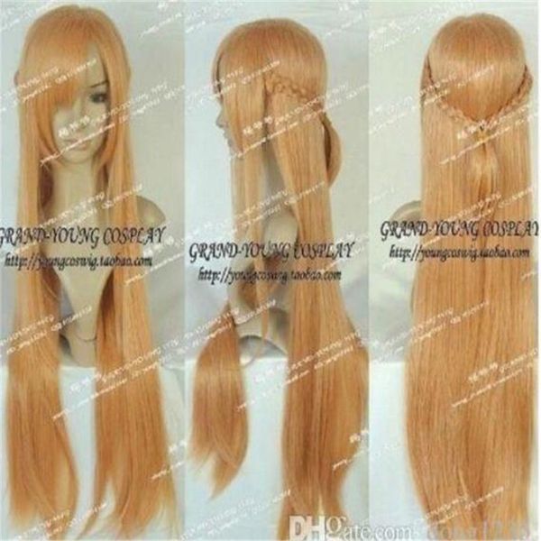 

sword art online asuna yuuki honey tawny cosplay heat-resisting wig, Black