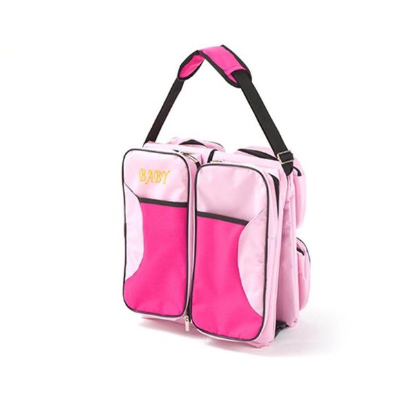 

multifunctional foldable mommy bag large capacity universal portable travel outdoor folding bed baby crib basket diaper bags