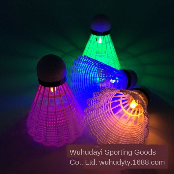 

new led colorful wool ball badminton double flash with lights luminous nylon luminous badminton