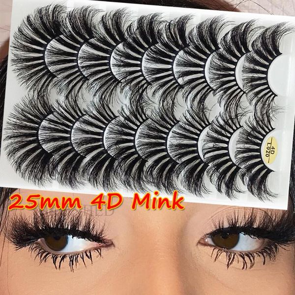 

8 pairs 25mm 4d mink false eyelashes long full volume eyelash extension handmade wispy fluffy lashes eye makeup tools