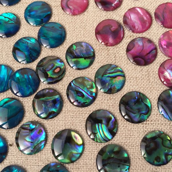 

diy accessories 12mm round convex drop glue colorful diy accessories abalone abalone shell patch creative design decorative materials, Silver