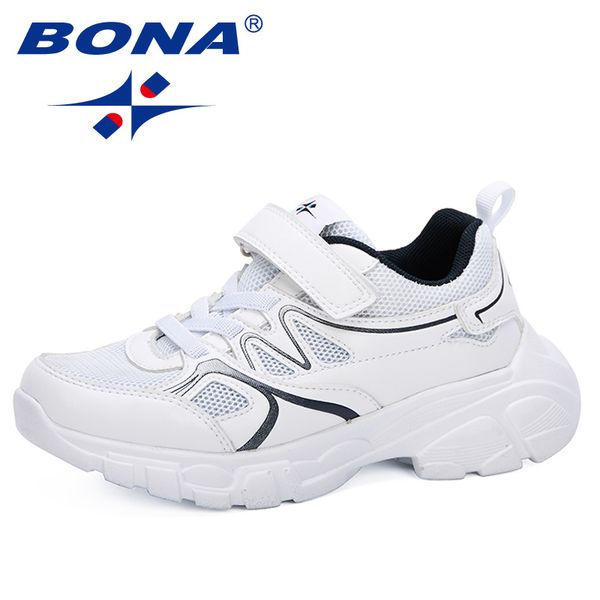 

bona 2020 children shoes kids sneakers boys breathable running shoes mesh casual outdoor sport non-slip kids walking, Black