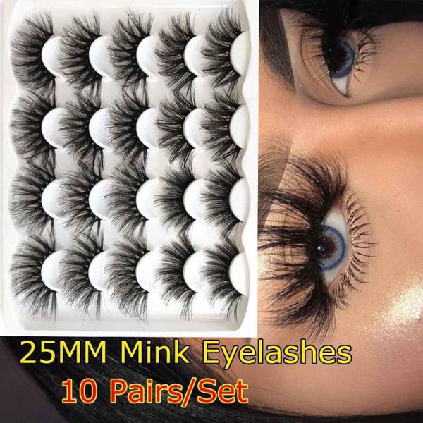 

5/10 pairs 25mm 3d mink false eyelashes long dramatic volume soft fluffy eyelashes criss-cross wispies lashes extension makeup