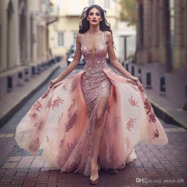 

2021 berta bohemian lace wedding dresses appliqued a-line deep v neck split side wedding dresses vestido de novia bridal gowns, White