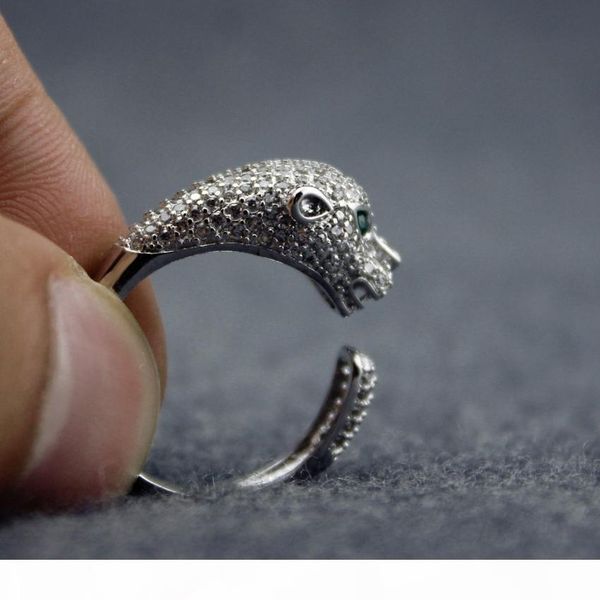 

голова леопарда кольца женский 925 silver open кольца подарков для женщин vintage fine jewelry