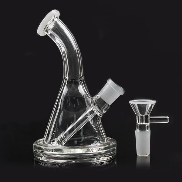 Mini bong in vetro femminile da 14 mm con ciotola Tubi per l'acqua Pyrex Oil Rigs Narghilè Tubo riciclatore spesso per fumare