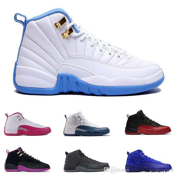 

2020 new 12s cny chinese new year men basketball shoes 12 cny white black gold sports sneakers