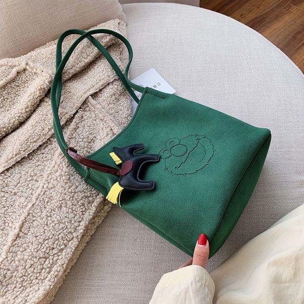 

fashion new zhang dayi the pendant shoulder same embossed cartoon women's versatile pendant simple shoulder bag hand bag, White