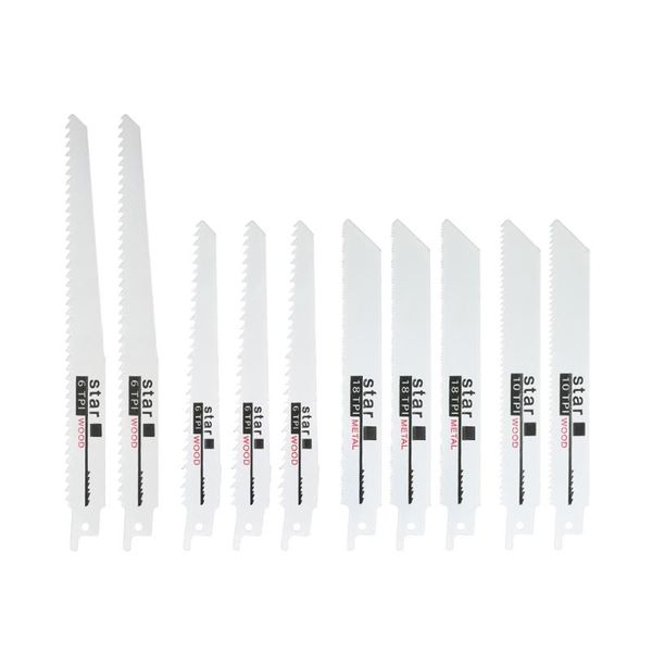 

new reciprocating saw blades set wood metal fast cutting saw blade 3pcs 6" 6tpi + 2pcs 8" 6tpi + 2pcs 6" 10tpi 3pcs 18tpi