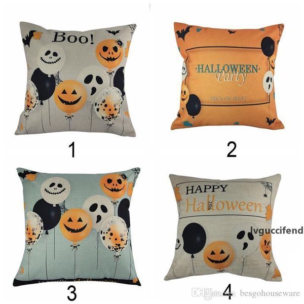 

pillow case halloween linen pumpkin ghost head pillowcase home office sofa printing square pillowcase decorative cushion cover bh2073 cy