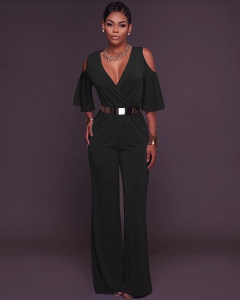 

women's jumpsuits & rompers short sleeve v neck womens jumpsuit loose strapless oversized playsuit women lace up wide leg clothes 2021, Black;white