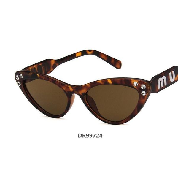

new diamond cat eye women's sunglasses women's fashion glasses wide mirror leg personality joker sunglasses gafas de soldr99724, White;black