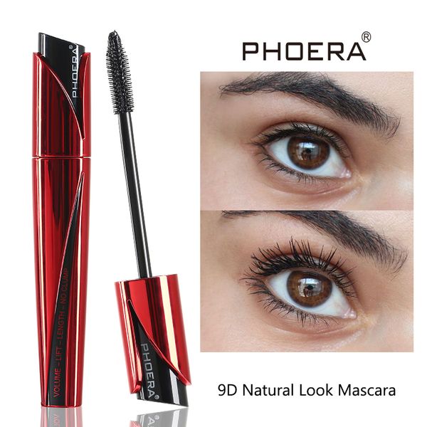 

1lot=12pcs phoera 7ml natural 9d silk fiber eyelash mascara no clumping makeup liquid lash extensions mascara waterproof makeup 2018
