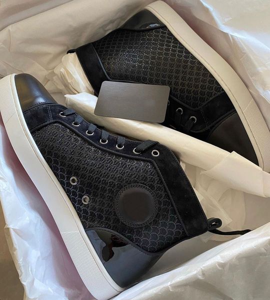 

originals box] 2020 black fish pattern leather casual walking high red bottom sneakers nice quality brands men sports shoes eu35-47