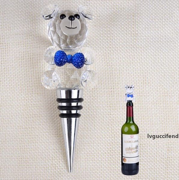 

crystal bear wine bottle ser cork crystal swan beverage closures champagne wine sers wedding gift bar accessories
