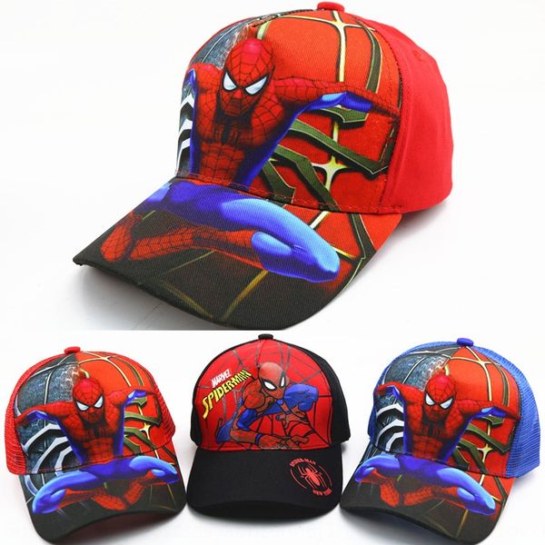

hat spider-man children's mesh baseball cap pupil performance cartoon baseball cap, Blue;gray