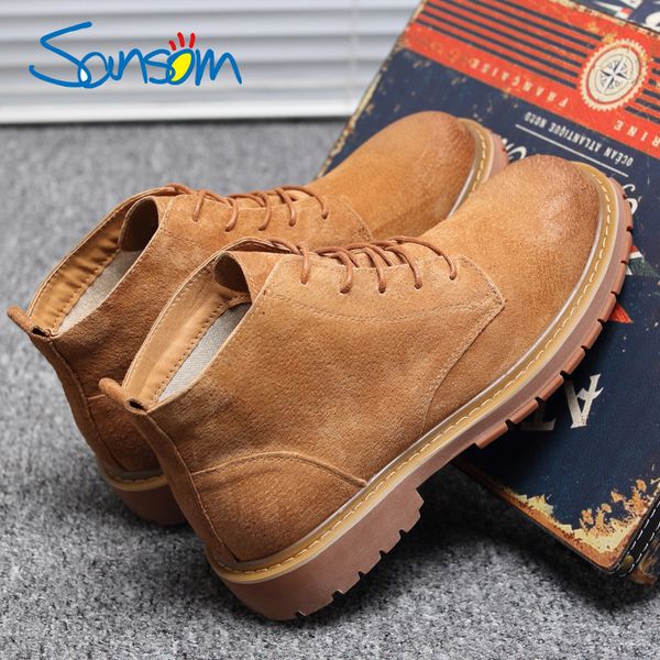 

women shoes 2020 spring genuine leather female boots suede women booties british lace retro trend naked boots, Black