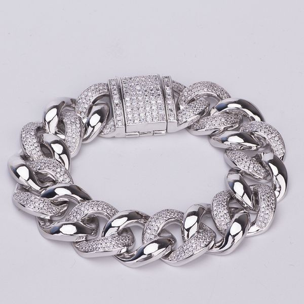 

2020 designer new men's gold bracelet luxury designer ice bracelet hip hop jewelry sparkling diamonds cuba, Black