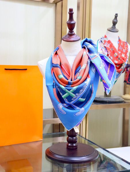 

creative cane square scarf designer scarf bucket hat hats baseball cap women luxury designer scarves silk designer head scarf 2020 new, Blue;gray