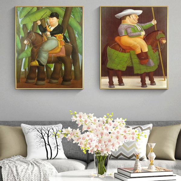 

the president and first lady by fernando botero oil paintings funny art pictures for living room home decor (no frame