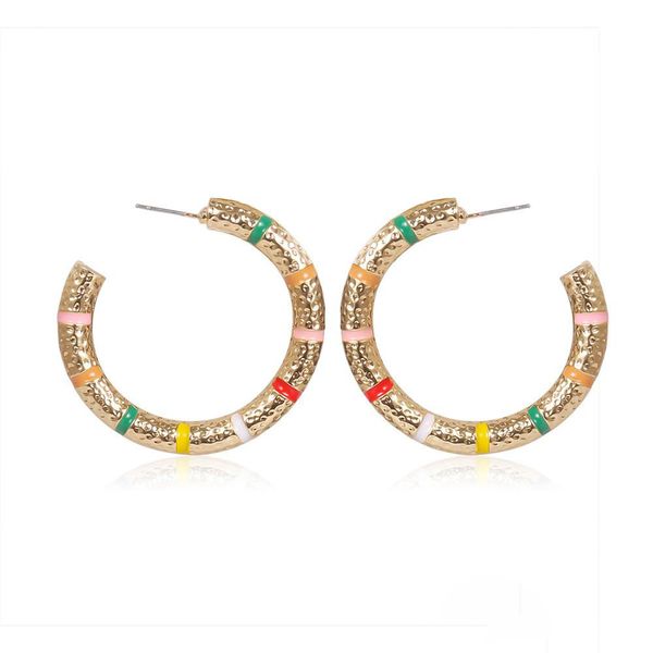 

c type lady earrings colorful oil colour gold fashion women large earrings party ear cuff, Silver