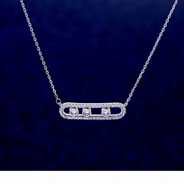 

o 2015 fashion luxury mother pendant white move stone wedding pendant long chain new energy necklace for woman, Silver