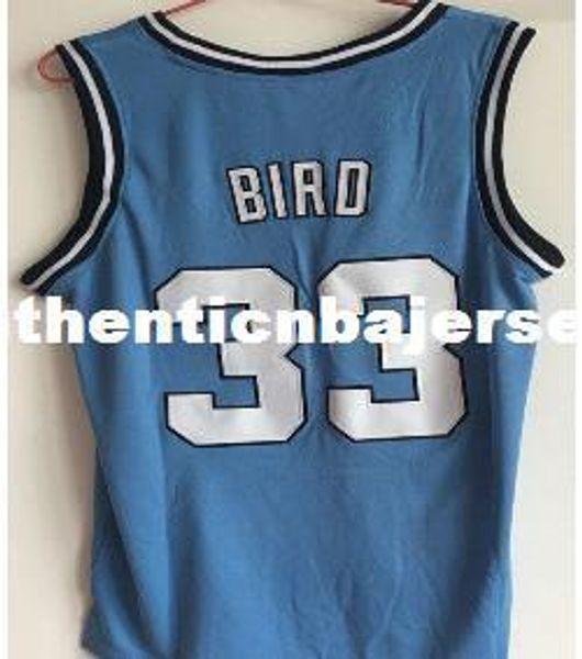 

mens indiana state sycamores larry bird #33 blue basketball jerseys suture new materials stitching shirt custom any number, Gray