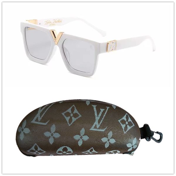 

luxurious big v sunglasses for women driving beach holiday woman l̴v sun glasses lõuis vuittõn with box 54, Black