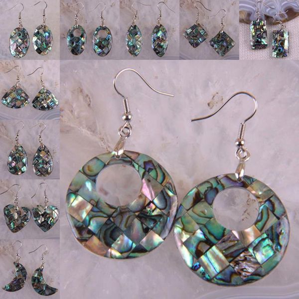 

new zealand abalone shell earrings fashion jewelry for woman gift 1pcs t010-t024, Silver