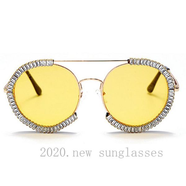 

fashion diamond sunglasses women 2020 vintage colorful round sunglasses eyeglasses gradient luxury punk glasses uv400 fml, White;black