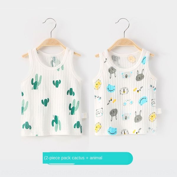 

thin children's two-piece baby pure cotton baby vest boys' mesh vest 2020, Blue