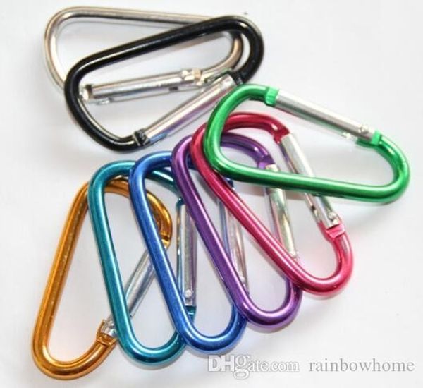

US STOCK Carabiner Ring Keyrings Key Chain Outdoor Sports Camp Snap Clip Hook Keychains Hiking Aluminum Metal Stainless Steel Hiking