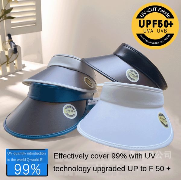 

women's korean style fashionable empty cap summer beach travel shade sun hat sun hat face all-match, Blue;gray