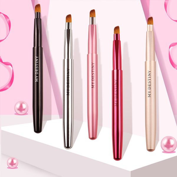 

my /cosmetic brush retractable lip brush lipstick portable yellow wolf tail hair makeup pen