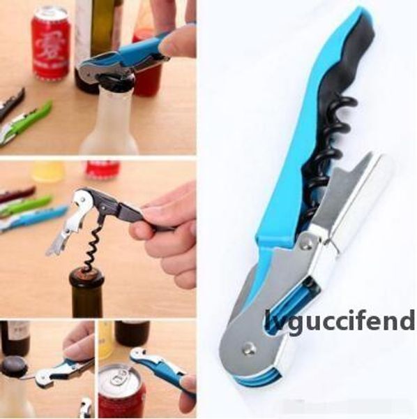 

stainless steel cork screw corkscrew multifunction wine bottle cap opener double hinge waiters corkscrew wine opener 100pcs