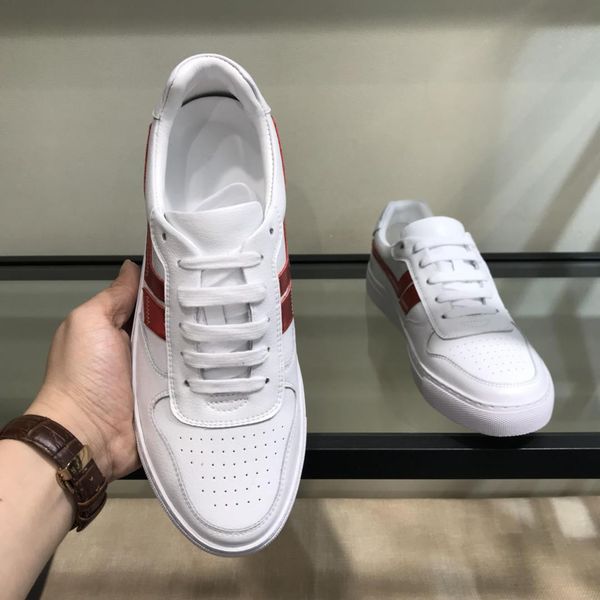 

2019u spring limited edition men's shoes, fashion wild white shoes, leather lace-up sneakers original box packaging 38-44, Black