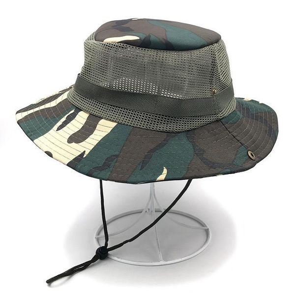 

outdoor cap summer fashion designer bucket hats fishing adjustable camouflage cap hat beach brim hat, Blue;gray