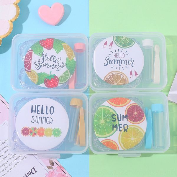 

cartoon 2-pair invisible box set women's glasses case glasses case students myopia mirror companion dual box, Blue