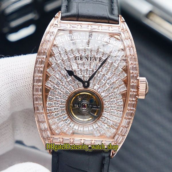 

v2 edition men's collection 8880 cc at automatic mechanical gypsophila diamond dial mens watch rose gold diamonds case iced out watches, Slivery;brown