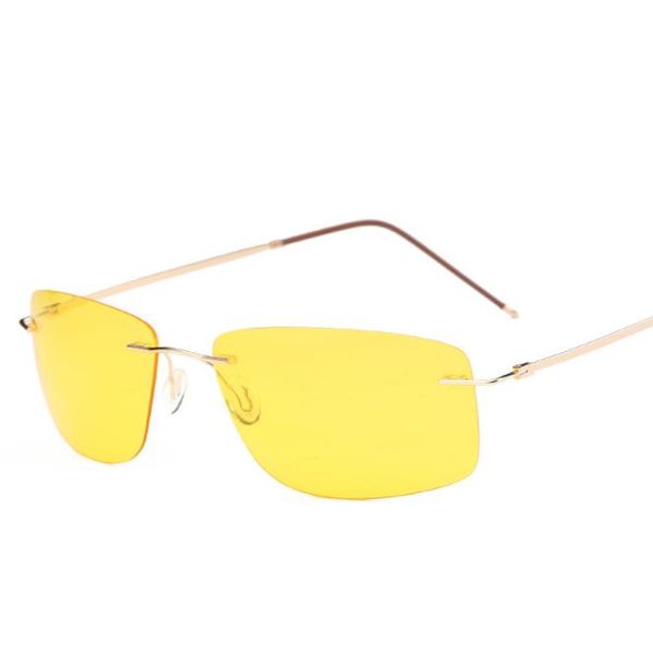 

2020 titanium polarized sunglasses square rimless polaroid brand designer gafas men square sun glasses sunglasses, White;black