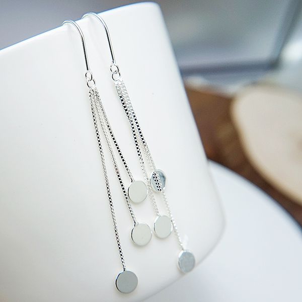 

new in 2020 long jewelry earrings hanging earrings silver stud suitable for social gathering party fashion simple charm ear line