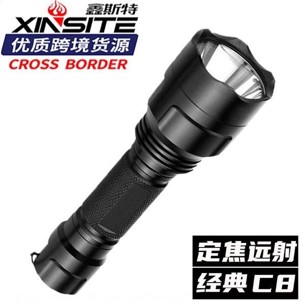 

waterproof led strong c8 flashlight charging q5 lamp bead strong light flashlight
