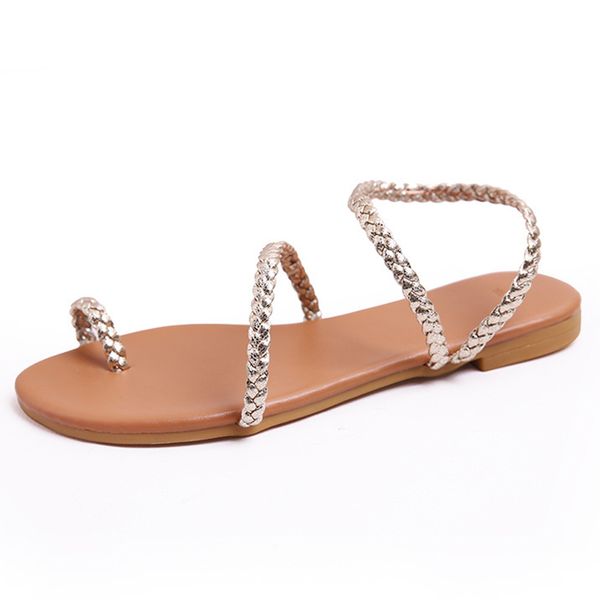 

summer roman beach shoes simple fashion flat sandals new wove sandals women's feet daily casual fashion dropship, Black