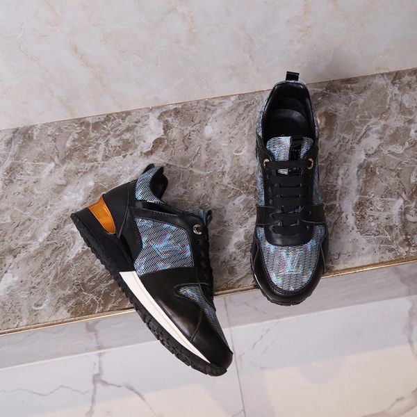 

2020n luxury custom running sports shoes leather mesh stitching increase casual shoes, high-end fashion wild party shoes, size: 35-41, Black