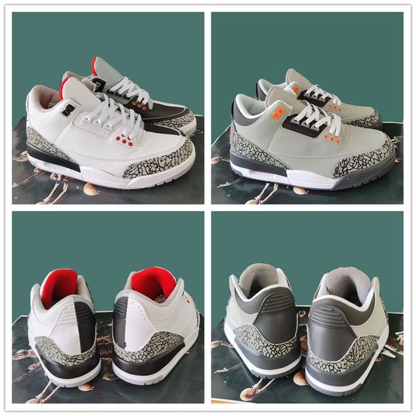 

3 mandarin duck shoes men basketball shoes trainer jumpman 3s white black grey cement mens sports sneaker