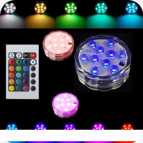 

Led Waterproof Submersible Light 10-LED RGB High Brightness Decoration lamp Underwater Colour Changing Lights AA Battery with Remote Control