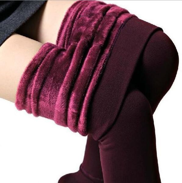 

new fashion autumn and winter womens pants high elasticity and good quality thick velvet pants leggings 10e, Black