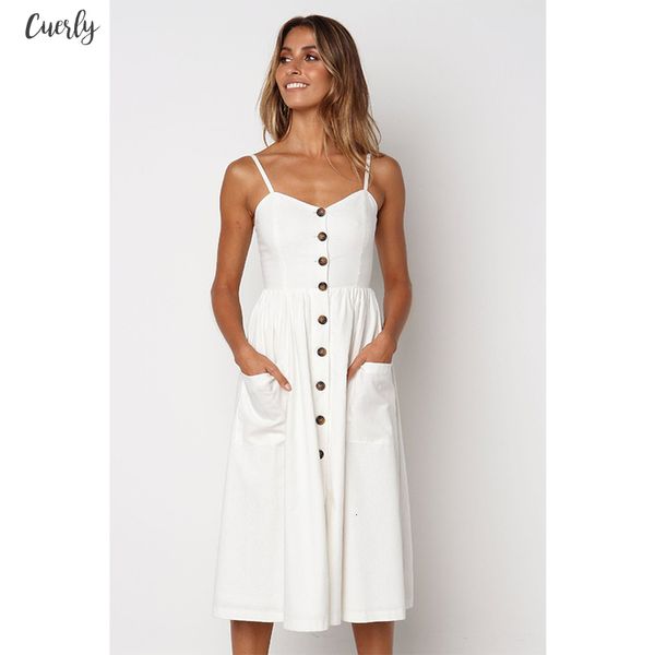 

summer dress women button striped print cotton v neck off shoulder spaghetti strap pocket beach midi dresses female vestidos, Black;gray